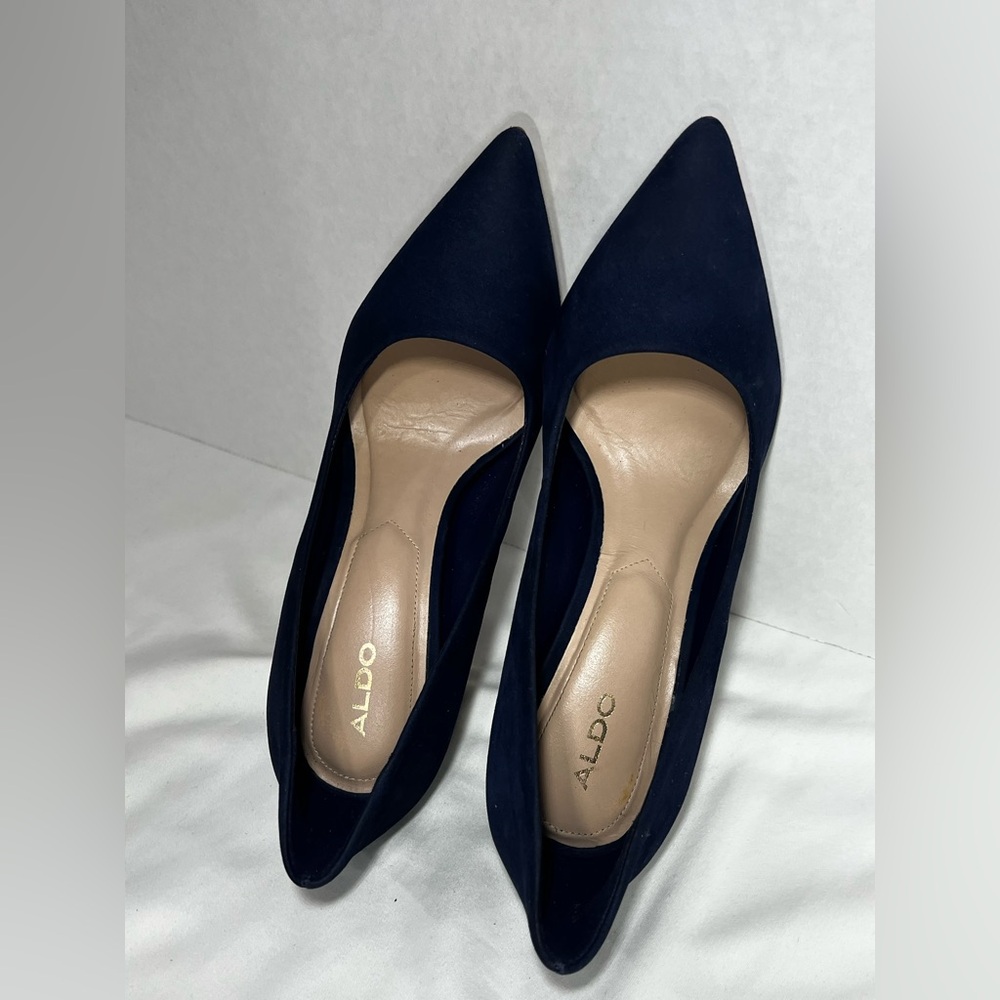 Aldo Dark Blue Pointed Toe Heels